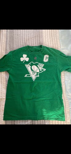Sidney Crosby Pittsburgh Penguins St. Patrick's Day Shirt Jersey Size Medium NHLPA