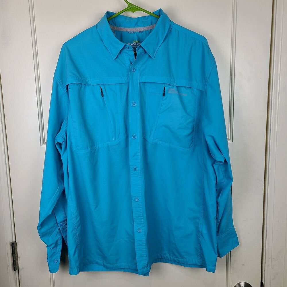 Cabela’s Guidewear 4Most Long Sleeve Shirt Blue UPF 30 Men’s Size: L ...