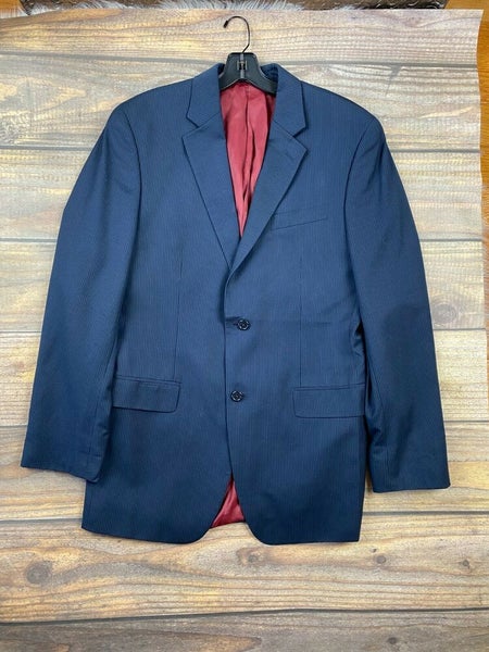 Michael Kors Men's Suit Blazer 40L Sport Coat Navy Blue Pinstripe w Red  Lining | SidelineSwap