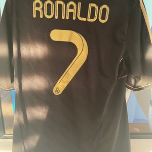 Black And Gold 2011 2012 Real Madrid Cristiano Ronaldo Jersey Used