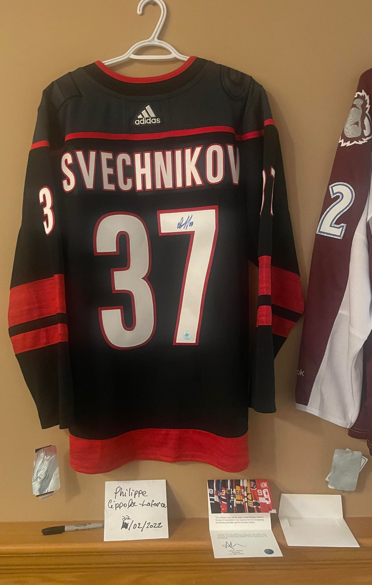 NHL Hurricanes 37 Andrei Svechnikov Black Adidas Men Jersey