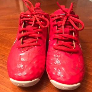Red Nike Hyperdiamond Keystone Youth Cleats. (Size 13 C)