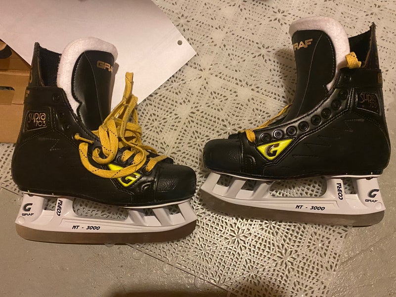 New Graf Supra 703 Hockey Skates Size 6.5D With Step Steel