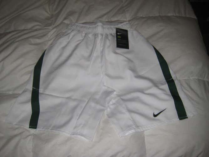 Nike Team Lacrosse stock Untouchable Speed shorts S small white green NEW