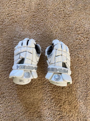 White Maverik M4 Lacrosse Gloves