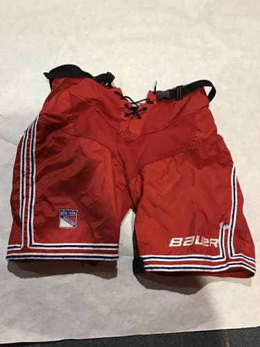 New York Rangers Game Used Pro Stock Bauer Pants Shells L Johnson