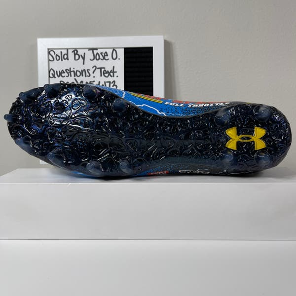 UNDER ARMOUR MENS BLUR LE MC RACE CAR FOOTBALL CLEATS SIZE 12.5