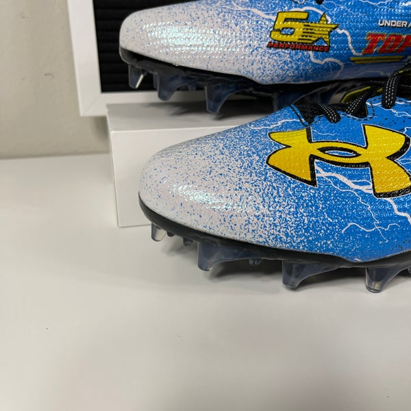 UNDER ARMOUR MENS BLUR LE MC RACE CAR FOOTBALL CLEATS SIZE 12.5