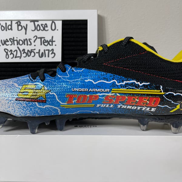 UNDER ARMOUR MENS BLUR LE MC RACE CAR FOOTBALL CLEATS SIZE 12.5