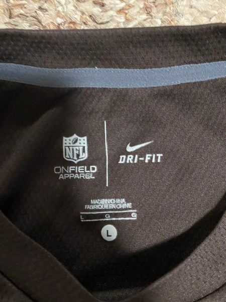 Nike Men's Cleveland Browns Sideline Team Issue T-Shirt - Brown - L (Large)