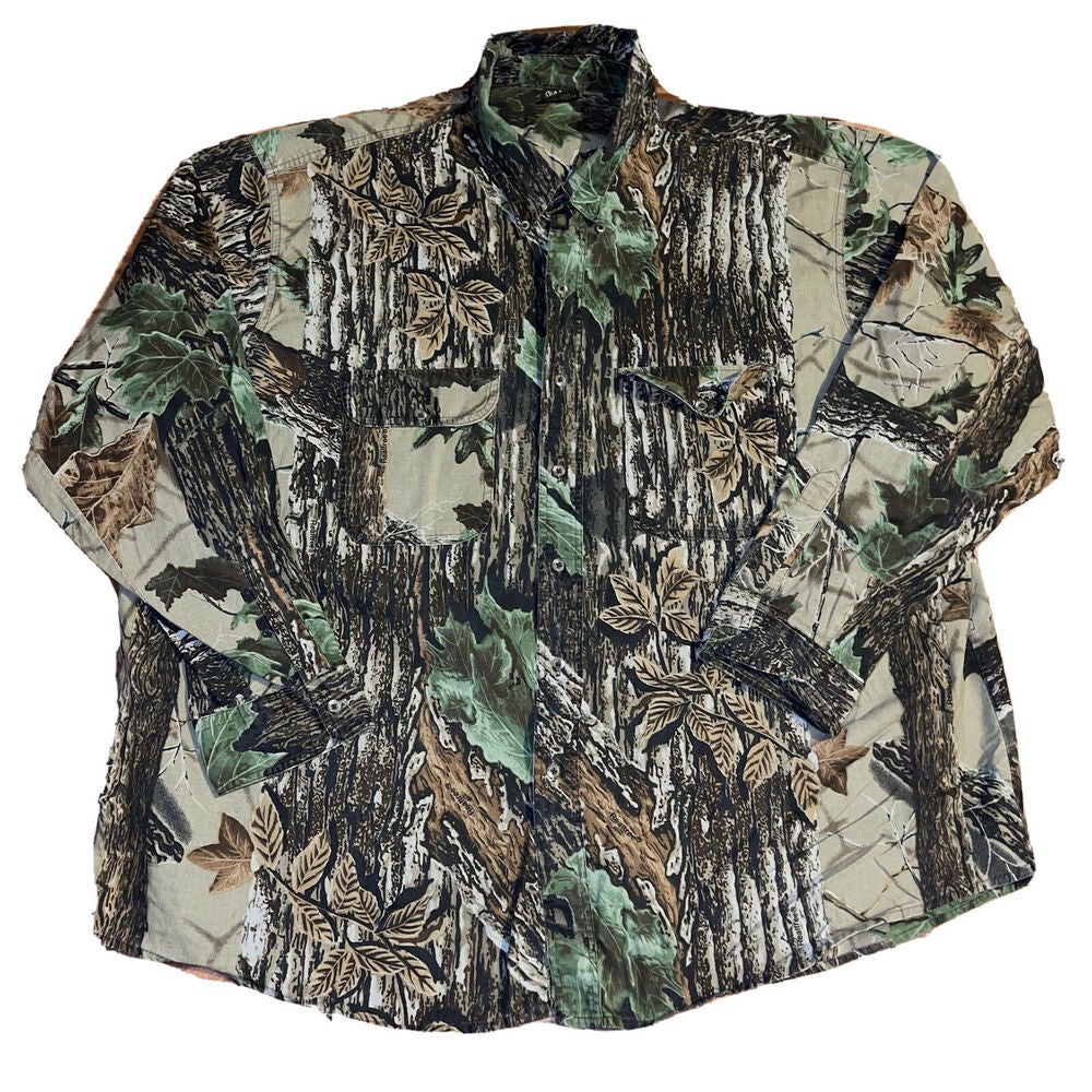 Vintage Spartan Realtree Outdoors Hunting Button Down Camo