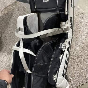 White Intermediate 29"+1 CCM Retro Flex Goalie Leg Pads