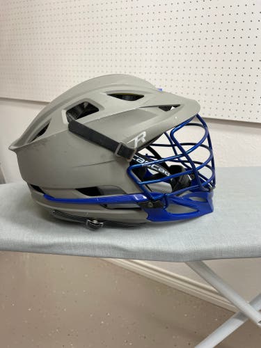 Gray and Chrome Blue Cascade R Helmet