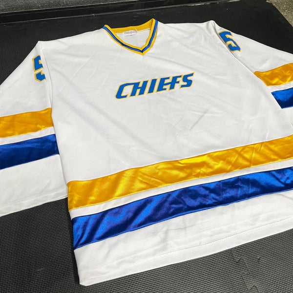 Slap Shot Chiefs Logo Mens Short Sleeve Shirt Royal 5X