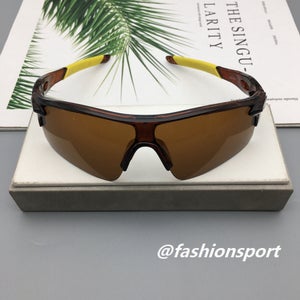 Punk Outdoor Cycling Wind Resistant Brown Frame Brown Cat Eyes Lens Sunglasses Unisex