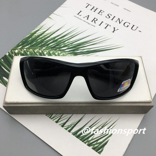 Punk Outdoor Cycling Polarized Sunglasses Black Frame Black Square Lens Sunglasses Unisex
