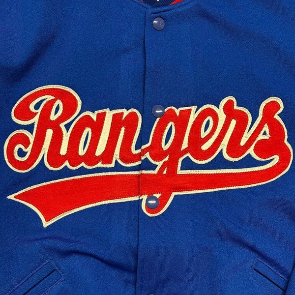 Texas Rangers Jacket Men XL Adult Blue Felco MLB Baseball Vintage 80s USA  Retro