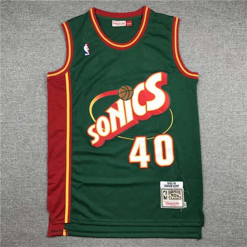 Shawn Kemp SuperSonics Green Jersey Men's New Adult 2XL Mitchell & Ness Throwback