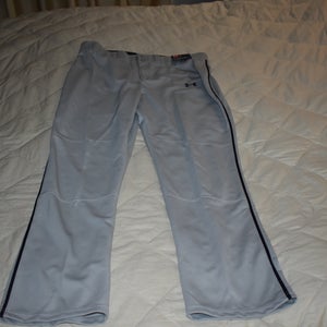 NEW - Under Armour UA Clean Up Baseball Pants, Gray/Dark Blue, Adult XL