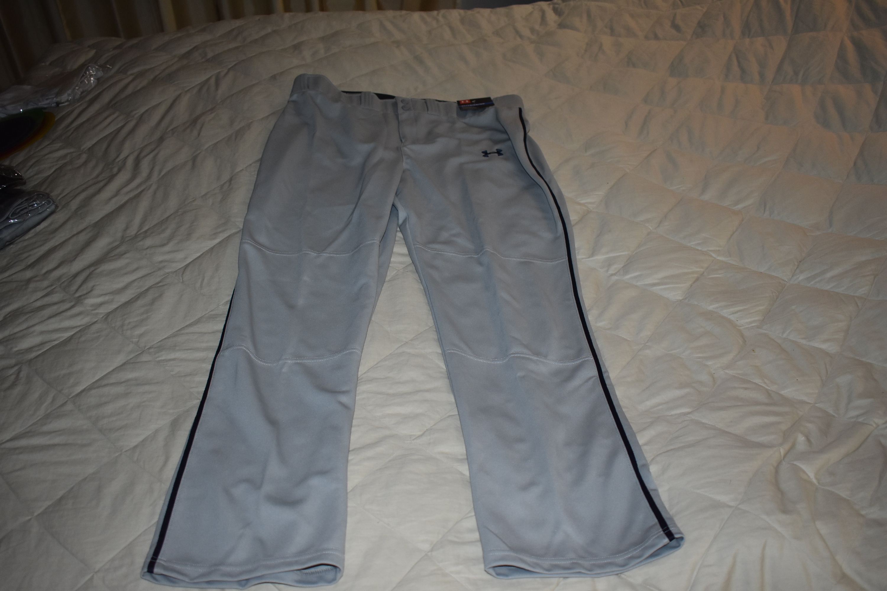 NEW - Under Armour UA Clean Up Baseball Pants, Gray/Dark Blue, Adult XL