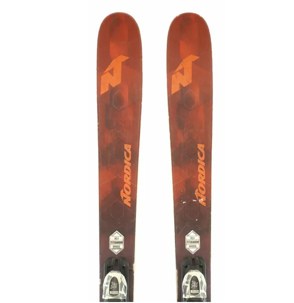 Used Unisex 2018 Nordica All Mountain Navigator Skis With Bindings Sized for 25.5 Boots