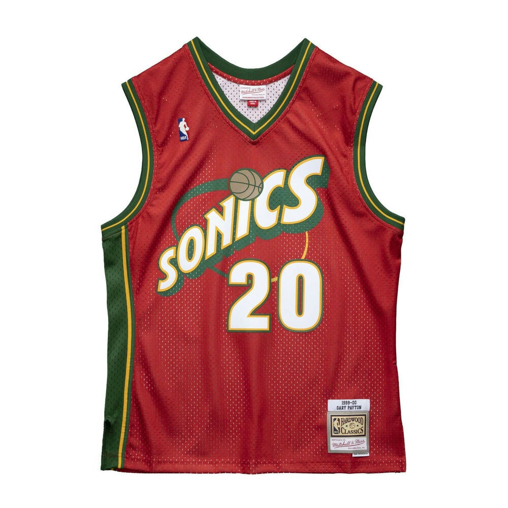 Gary Payton Seattle Sonic NBA Authentic Sewn & Stitched Reebok NBA  Jersey XL