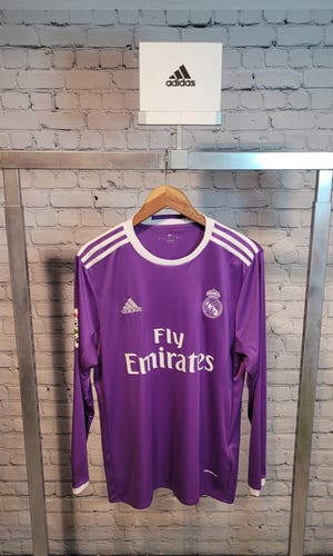Purple Real Madrid Medium Long Sleeves Adidas Jersey