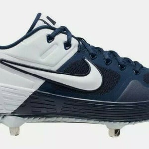 new Nike Alpha Huarache Elite 2 Low Metal Baseball Cleats white/navy blue CI2226-401 mens 11.5