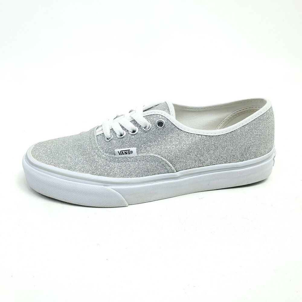 vans authentic silver glitter