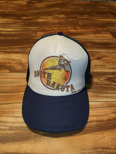 Vintage 1981 South Dakota Pheasant Nature Sunrise Hat Cap Snapback Made In USA
