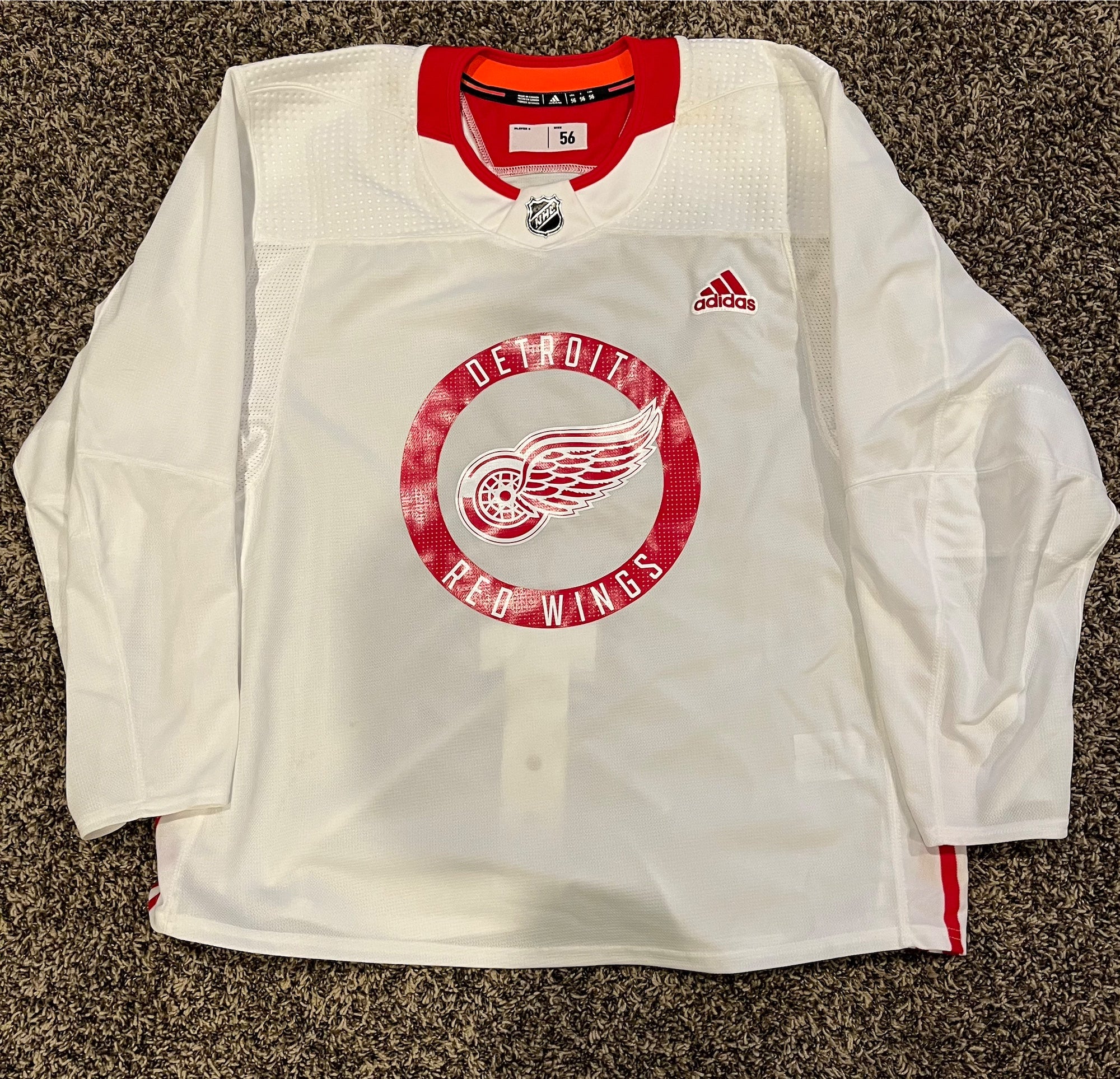 Adidas Detroit Red Wings Mens White Throwback Authentic Hockey Jersey