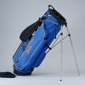PING E2 MASCOT 4-WAY DIVIDER GOLF STAND BAG, BLUE W/ SCHOOL LOGOS