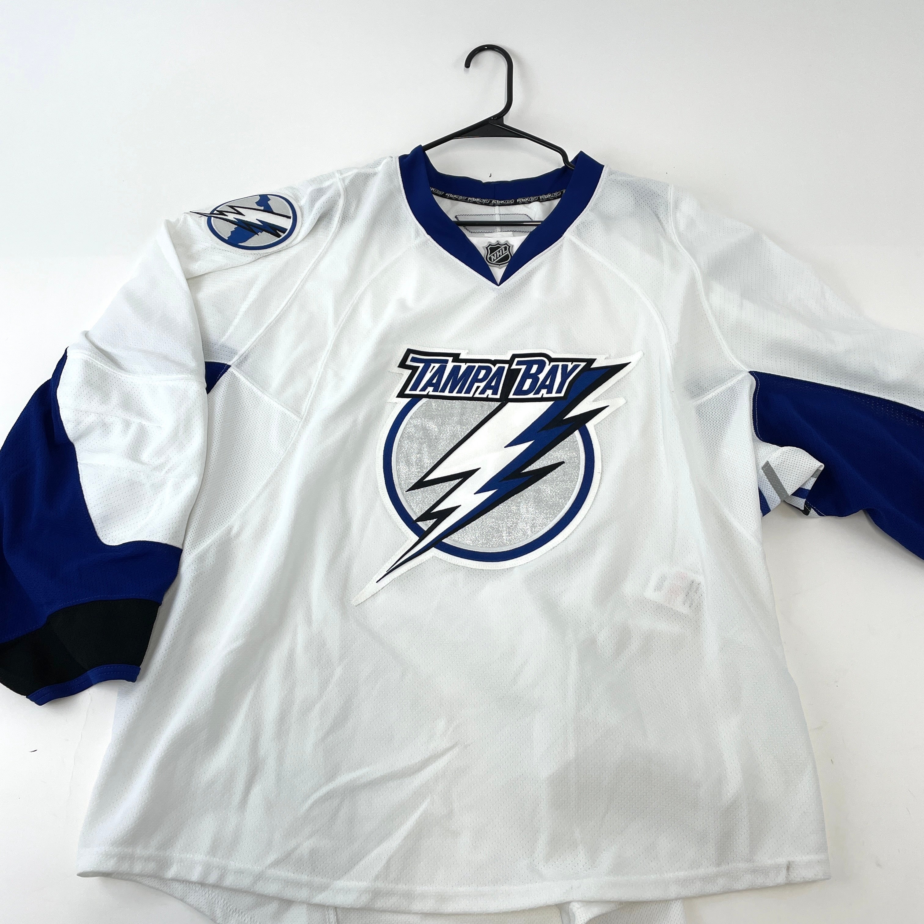 Brand New White Tampa Bay Lightning Game Jersey, Size 58G, T375