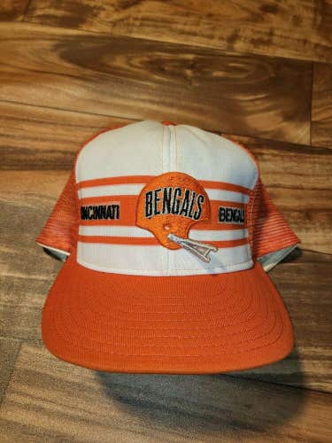 Vintage Rare Cincinnati Bengals NFL Football AJD Sport Trucker Mesh Hat Snapback