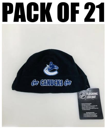 21 Pack of New Vancouver Canucks Toque Beanie flashing LED memorabilia clothing