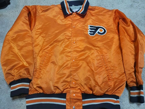 BERNIE PARENT Signed Vintage Philadelphia Flyers O'Shea Team Jacket size Small