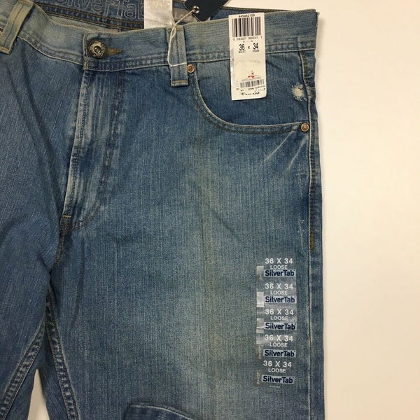 NWT Vintage 90s Y2K Levi's SilverTab Light Wash Denim Jeans Loose