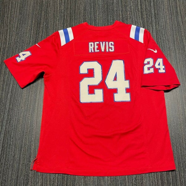 New England Patriots Shirt Adult Large Blue Football Darrelle Revis Nike  Mens *