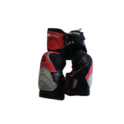 Used Bauer Air Lg Hockey Elbow Pads with Bauer Shin Guards 12"