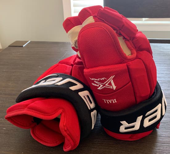 Bauer 14" Pro Stock Vapor 1X Pro Gloves - New Jersey Devils, Taylor Hall