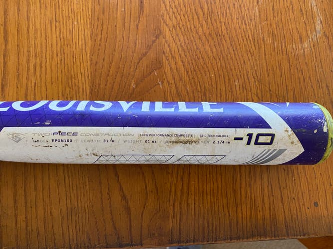 Used 2016 Louisville Slugger Composite Xeno Bat (-10) 21 oz 31"