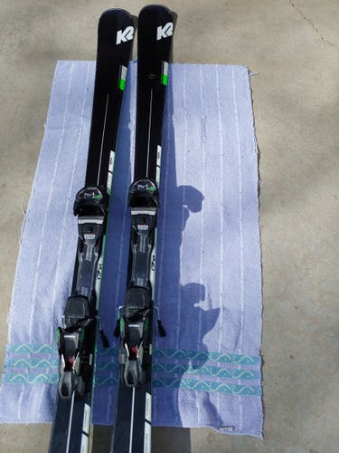 Used Men's 2020 K2 All Mountain Super Charger Skis With Bindings Max Din 12