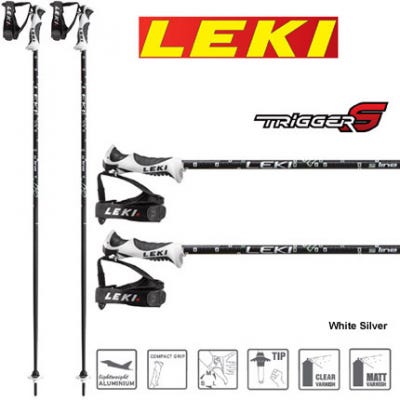 special 2 pairs- NEW Leki Ski poles S Line Trigger S Ski Poles pair 105cm black/white LEKI New