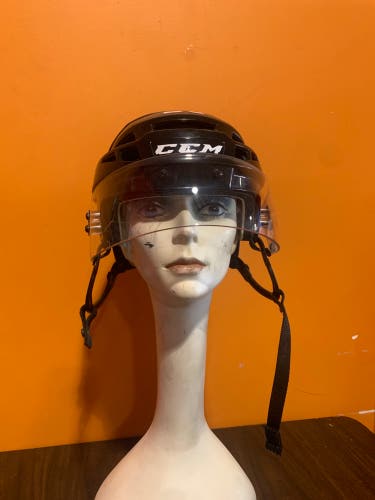 Used Black CCM V08 Pro Stock Helmet Rockford IceHogs #26