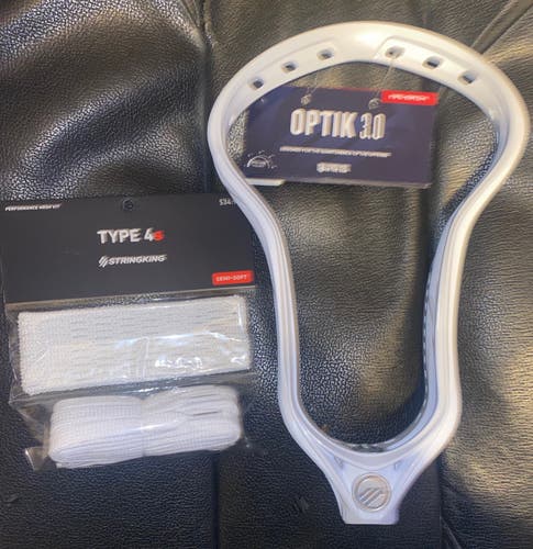 New! Maverik Unstrung Optik 3.0 Lacrosse Head w Stringking 4s complete mesh kit valued at $34.99!!