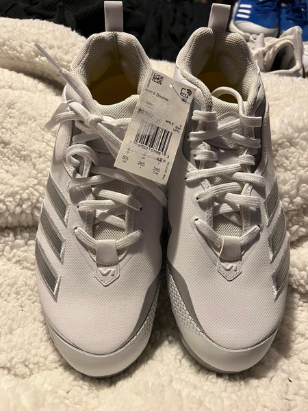 White Men's Size 8.5 (Women's 9.5) Low Cut Icon Baseball Cleats Size 8.5