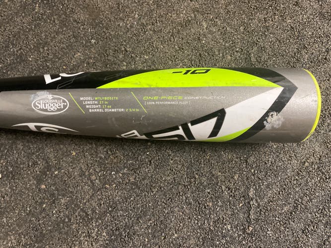 Used Louisville Slugger Alloy Omaha 517 Bat (-10) 17 oz 27"