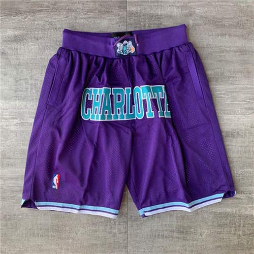Charlotte Hornets basketball Shorts NBA Purple New Men's Adult Medium Shorts