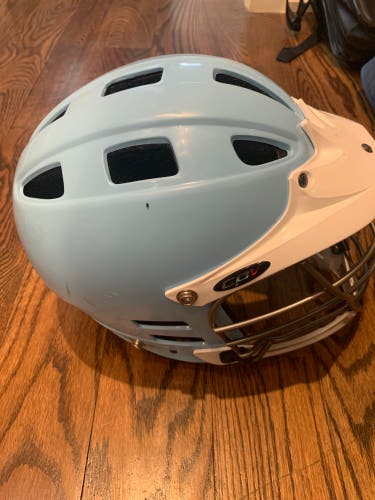 Powder blue and white Lacrosse helmet Youth