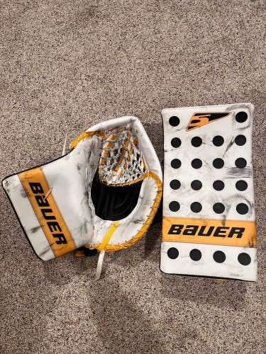 Like New WHL Pro Stock Bauer Hyperlite Glove And Blocker